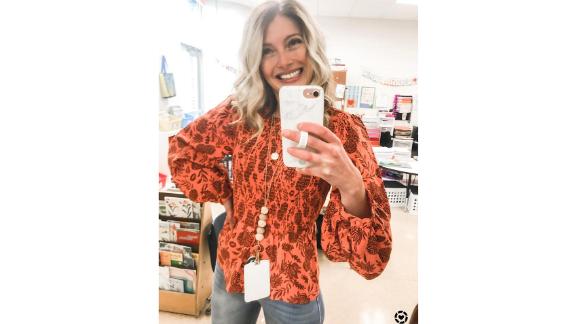 Universal Thread Women's Puff 3/4 Sleeve Smocked Blouse 