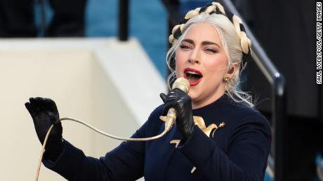 Stefani Germanotta, aka Lady Gaga, performs during the 59th Presidential Inauguration at the US Capitol in Washington, January 20.
