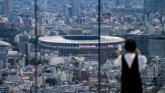 A general view over the National Stadium in Tokyo.