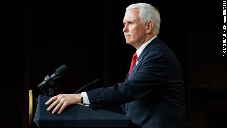 Vice President Mike Pence speaks during a visit to Rock Springs Church to campaign for GOP Senate candidates on January 4, 2021 in Milner, Georgia.