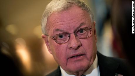 Retired Lt. Gen. Keith Kellogg, who advises Donald Trump on foreign policy and military issues, speaks to the media in the lobby at Trump Tower, November 15, 2016 in New York City.