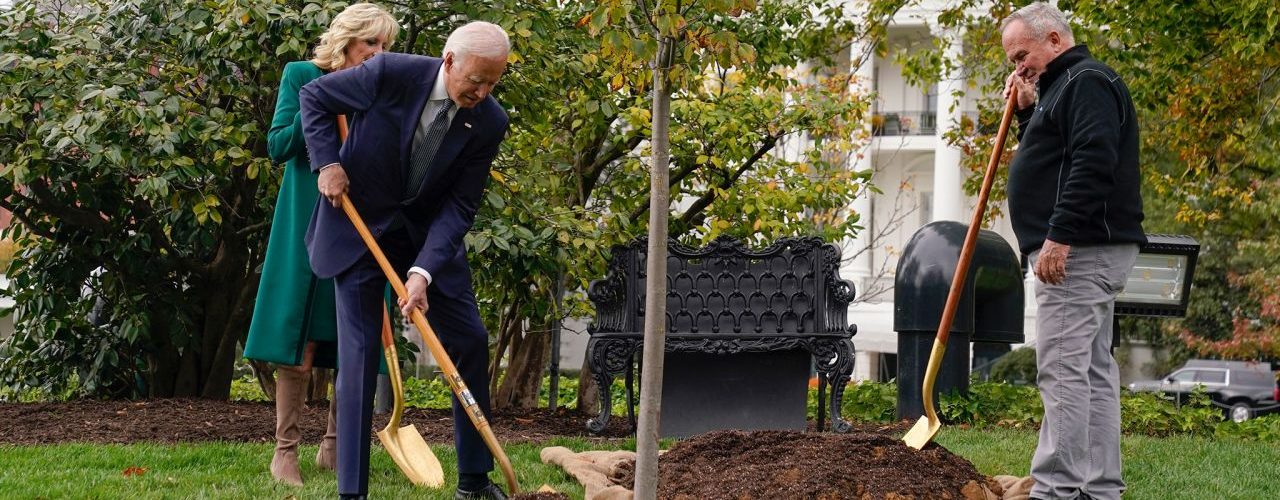 Bidens plant tree honoring 50th anniversary of White House grounds superintendent’s tenure