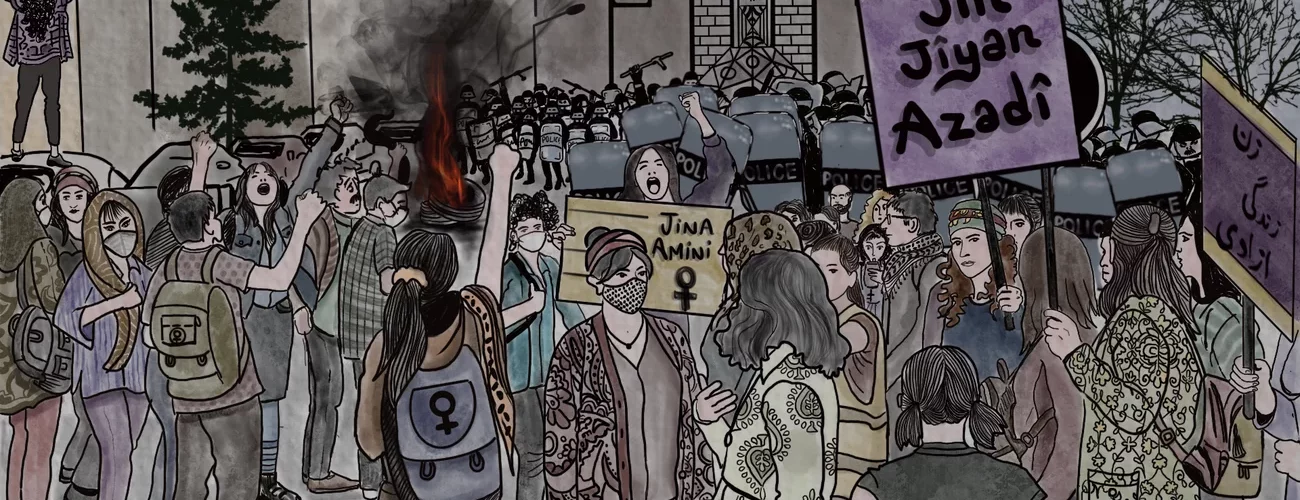 Iran's protesters find inspiration in a Kurdish revolutionary slogan