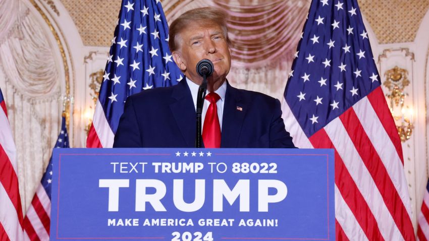 Former President Donald Trump announces a White House bid for 2024